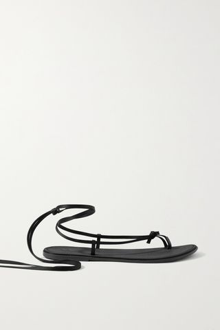 Satin sandals with laces