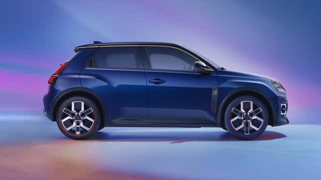 Image for article titled Renault 5 E-Tech's Denim Interior Is A Throwback To The 1980s R5 Blue Jeans Edition