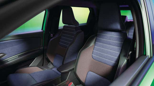 Image for article titled Renault 5 E-Tech's Denim Interior Is A Throwback To The 1980s R5 Blue Jeans Edition
