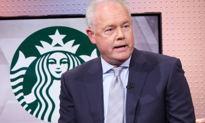 Starbucks CEO defends wage hikes as stock falls 7% on its weak outlook