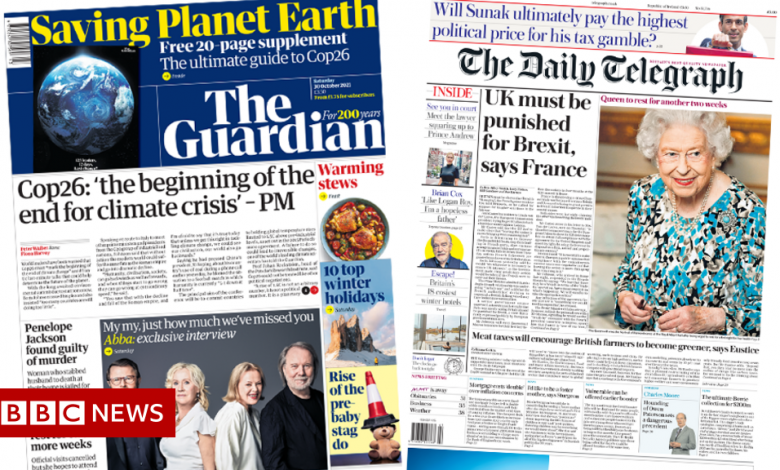 The Papers: 'Last chance' to save Earth, and UK 'must be punished'