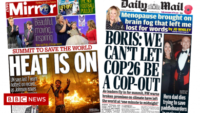 The Papers: 'Heat is on' as PM warns COP26 can't 'be a cop-out'