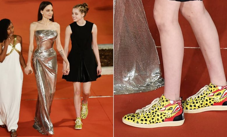 Shiloh Jolie-Pitt's Yellow Leopard SAWA High-Top Sneakers