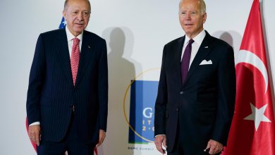 President Joe Biden meets with Turkish President Recep Tayyip Erdogan during the G20 leaders summit, Sunday, October 31 in Rome.