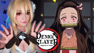 Demon Slayer cosplayer fights evil as picture perfect Nezuko Kamado