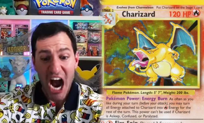 YouTuber Leonhart loses it after pulling $75k Charizard Pokemon card live