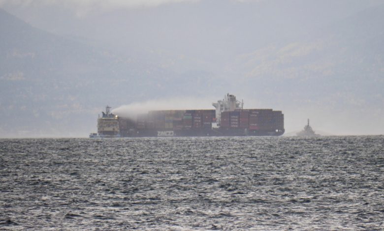 B.C. cargo ship fire out but search continues for containers lost at sea