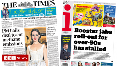 Newspaper headlines: PM hails methane deal and booster rollout 'stalls'