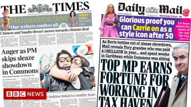 Newspaper headlines: PM skips 'sleaze showdown' and MP's tax haven job