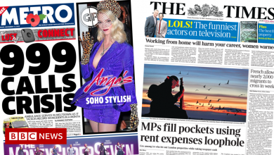 Newspaper headlines: 999 calls crisis and MPs' rent expenses loophole