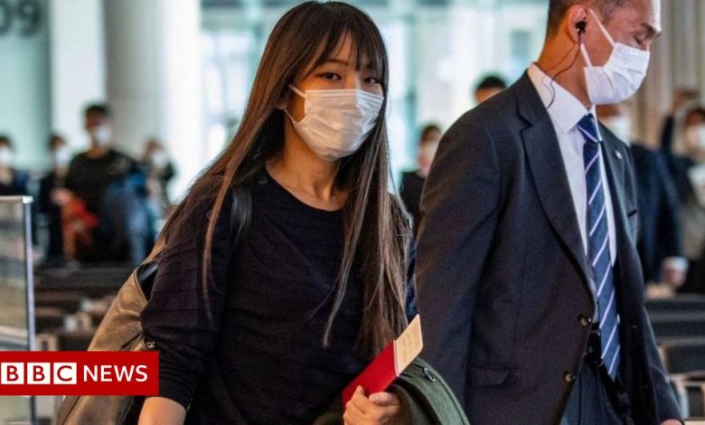 Japan's former princess Mako leaves for New York after giving up title