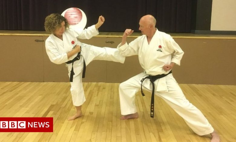 Grandfather achieved a black belt in karate at the age of 74