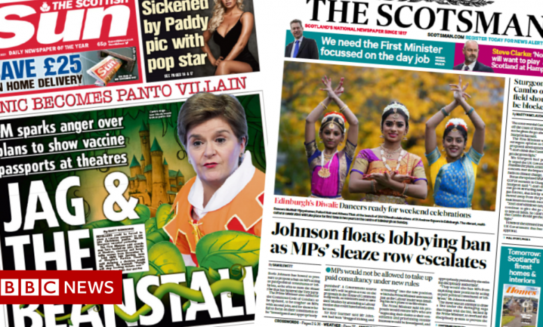 Scottish articles: 'Jag and the beanstalk' and PM float the lobbying ban