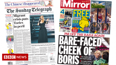 Newspaper headlines: 'Calls in danger', and PM's 'bare cheeks'