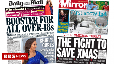The Papers: Boosters 'for all adults' amid 'fight to save Xmas'