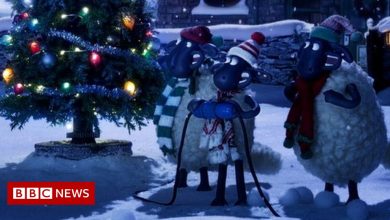Merry Christmas from Shaun the Sheep in BBC One identities