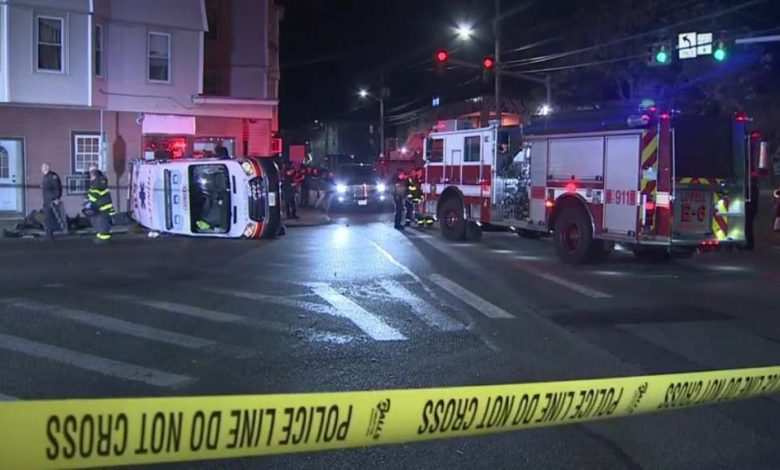 WATCH: Surveillance video shows ambulance flip following chaotic crash in Lowell – Boston News, Weather, Sports