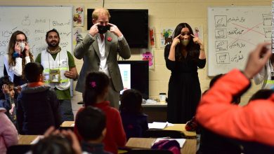 Harry and Meghan visit with Afghan refugees at Task Force Liberty