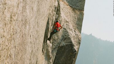 Dierdre Wolownick climbs El Capitan at Yosemite National Park in California on September 23, 2021.