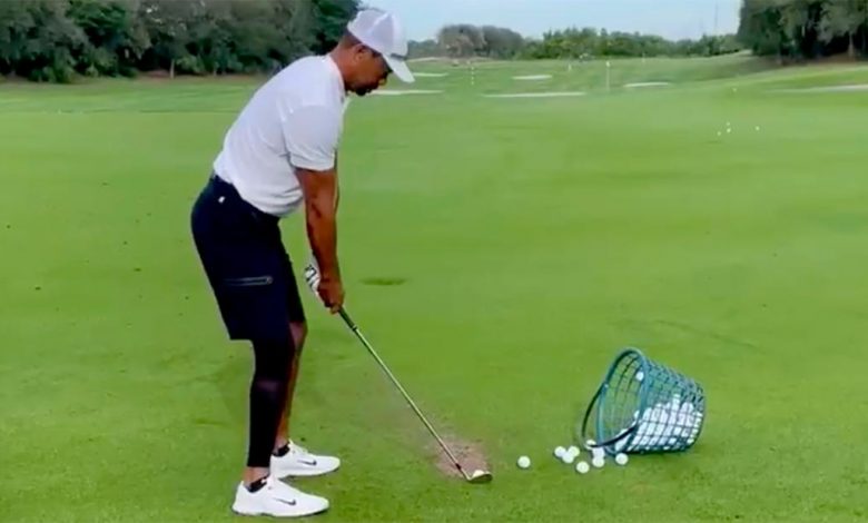 Tiger Woods posts first swing practice video since car accident in February