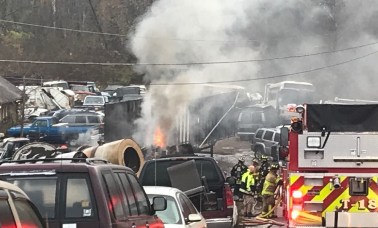 Fire breaks out at scrap metal yard