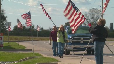 Volunteers set up more than 1,000 flags ahead of Officer Timmins' funeral | St. Louis News Headlines