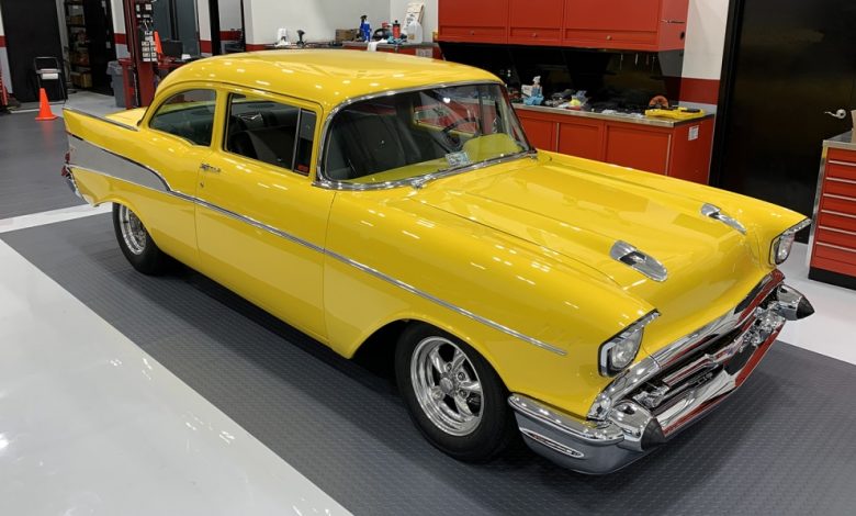 Chevy helps convert a 1957 Chevy to electric power for SEMA