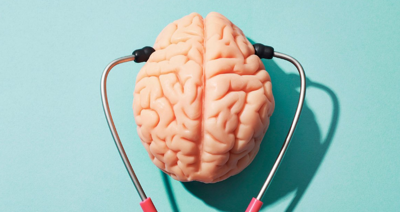 A brain being heard by a stethoscope