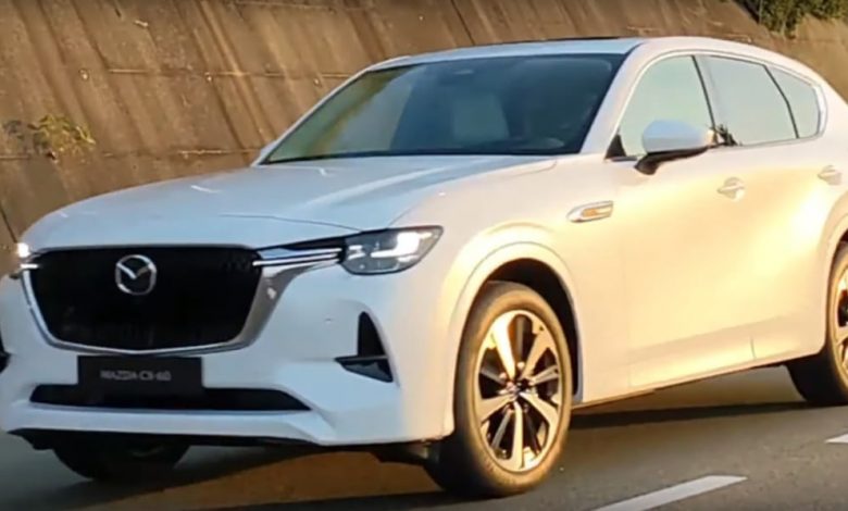 High-end RWD crossover Mazda CX-60 spying during filming