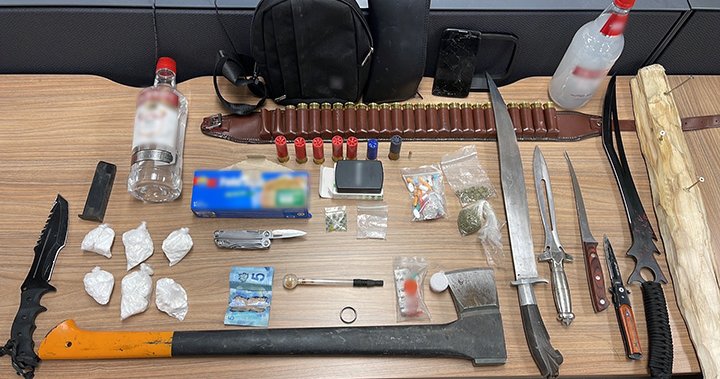 Man charged after drugs, weapons found in abandoned cars, RCMP says