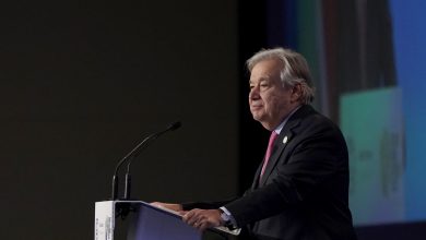 U.N. chief warns that reliance on fossil fuels is pushing the world to the brink : NPR