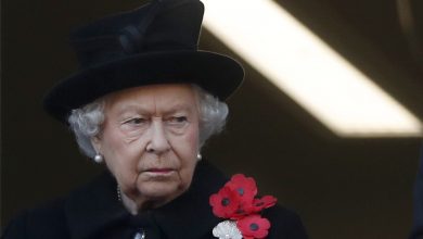 Queen Elizabeth sprains back, is forced to miss remembrance service : NPR