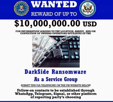 US government offers $10M bounty for DarkSide ransomware hackers – TechCrunch