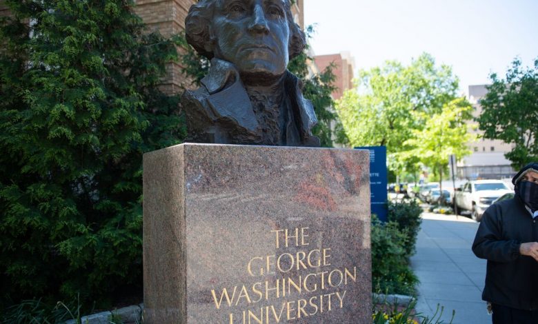 A George Washington University fraternity says its Torah was vandalized : NPR