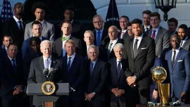 Milwaukee Bucks are the first NBA champions to visit the White House since 2016 : NPR