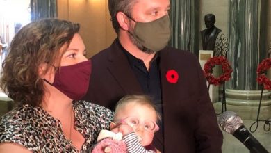 Saskatchewan baby awaiting MRI visits legislature as government announces service resumption