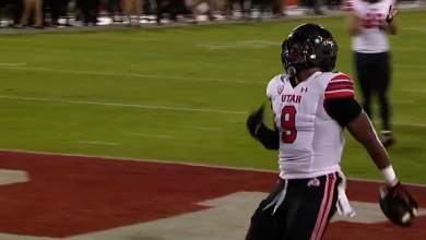 Tavion Thomas powers his way into the end zone for a 10-yard TD, Utah leads Stanford, 7-0