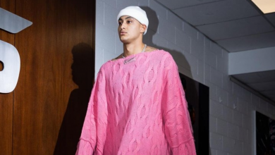 Kyle Kuzma came to the Wizards game in a giant pink sweater and Twitter had the jokes