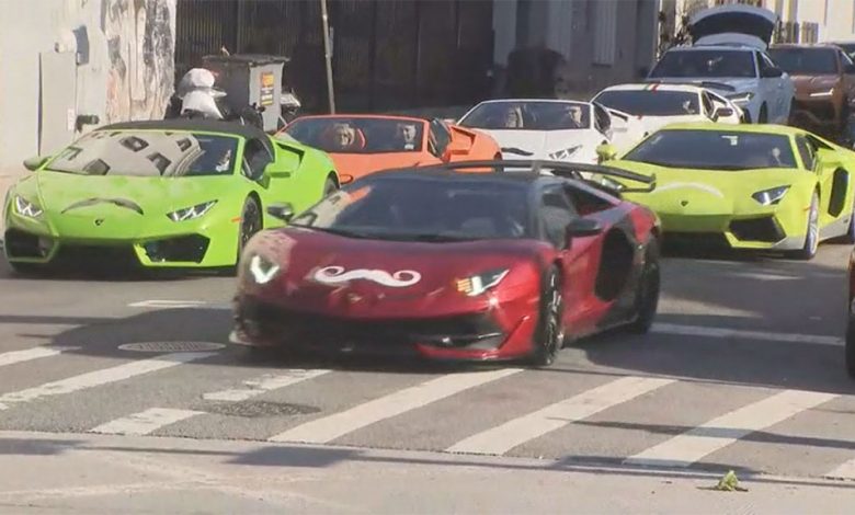 Mustachioed Lamborghinis Parade Through Midtown In Support Of Movember – CBS New York