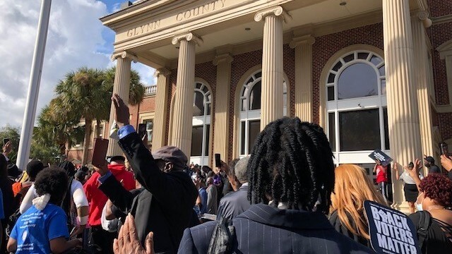 Black pastors gather at a trial in Georgia over the death of Ahmaud Arbery: NPR