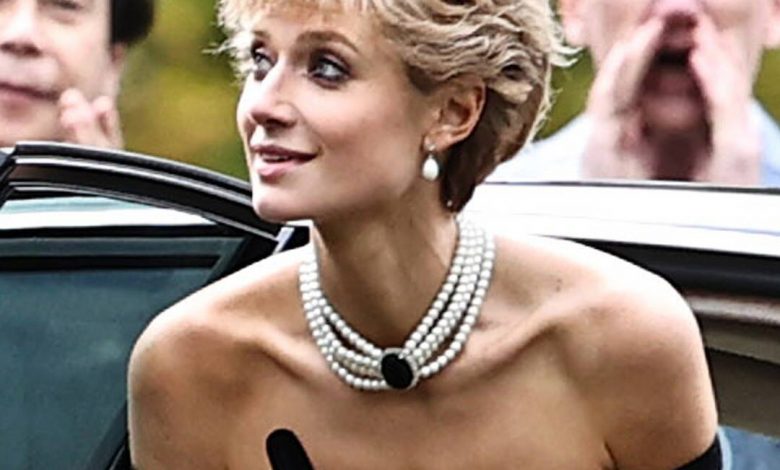 Elizabeth Debicki Recreates Princess Diana's "Revenge Dress" Look