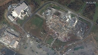 Satellite images before and after showing the extent of tornado damage: The Picture Show: NPR