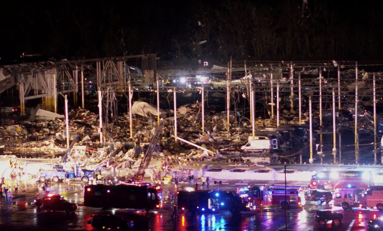 More than 70 people died when tornadoes swept through the US states