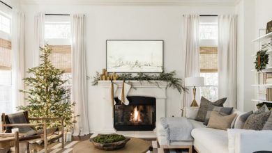 Anastasia Casey's modern holiday decor is neutral and natural