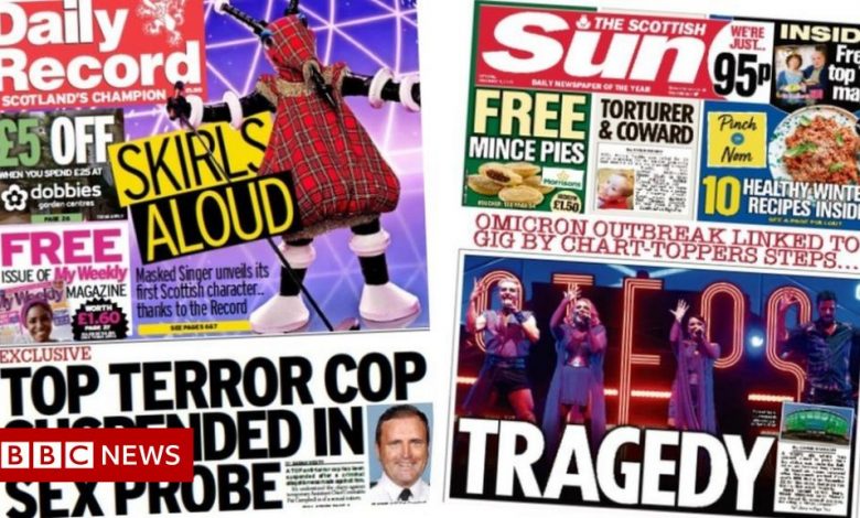 Scotland's Papers: Top Police Suspend and Steps gig Covid . cases