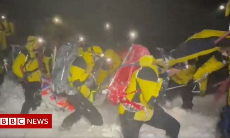 Cairngorm Mountain Rescue Team fights through heavy snow to help injured hiker