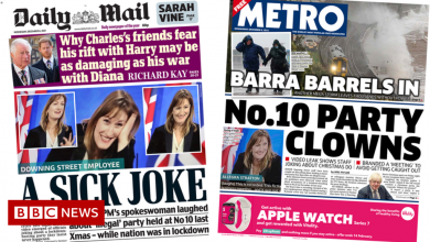 Press headlines: No 10 'party clowns' and 'sick jokes'