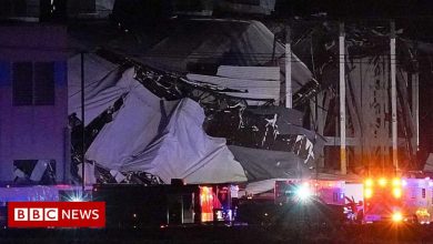 Drone footage shows Amazon warehouse collapse