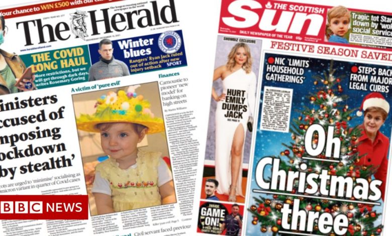 Scotland Papers: 'Lockdown by Invisibility' as Christmas curbs announced