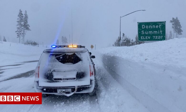 US snowstorm: California and other western states battered